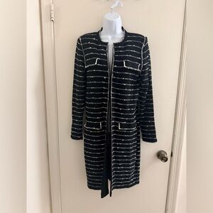 The Michael Collection Elegant Black and White Women's Coat 75% Wool 25% Rayon